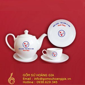 Bộ ấm chén trắng  10A