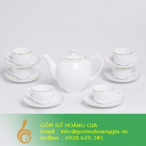 Bộ ấm chén came chỉ vàng 01B