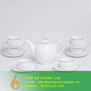 Bộ ấm chén chỉ xanh dương 02A